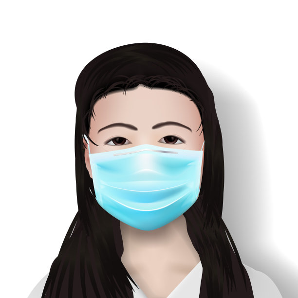 亚洲女医生戴着白色防护面罩图片下载