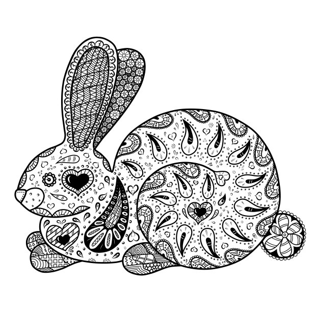 为成人，野兔着色图片图片下载