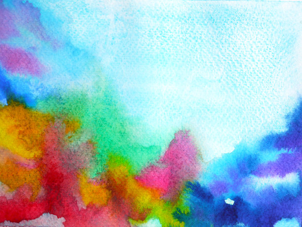 抽象艺术彩色背景水彩画插图设计手绘图片下载