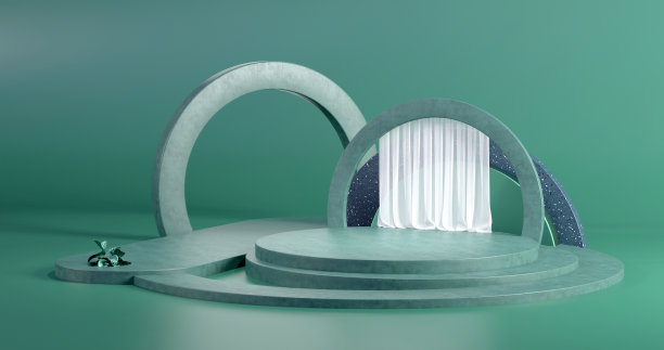 混凝土平台的3d渲染。素材图片