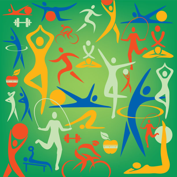 健身和运动图标装饰背景图片下载