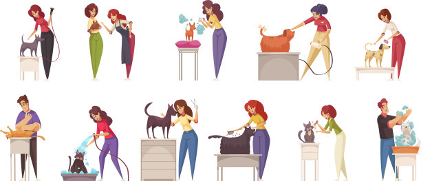 美发沙龙图标套装图片下载