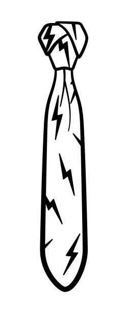 轮廓风格斗篷结领带与闪电图片下载