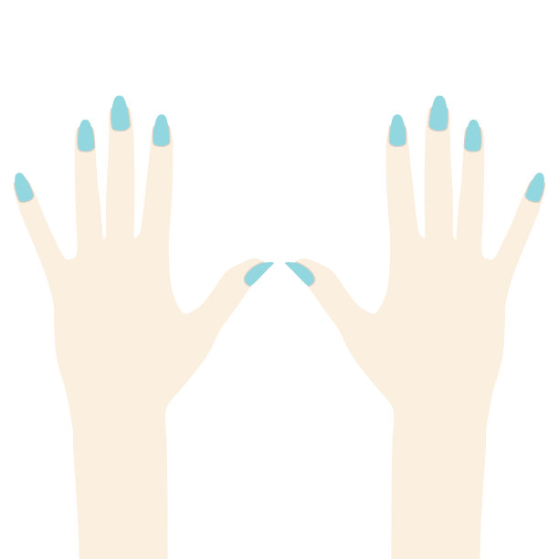 一个亚洲女人的手做了美甲。光的皮肤。把东西放好。图片下载