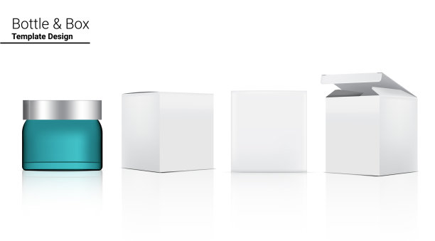 光滑的罐子瓶子模拟逼真的化妆品和图片下载