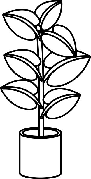 室内植物居家装饰孤立图标图片下载