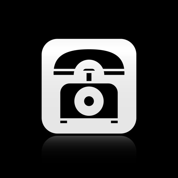 黑色电话图标孤立在黑色背景上图片下载