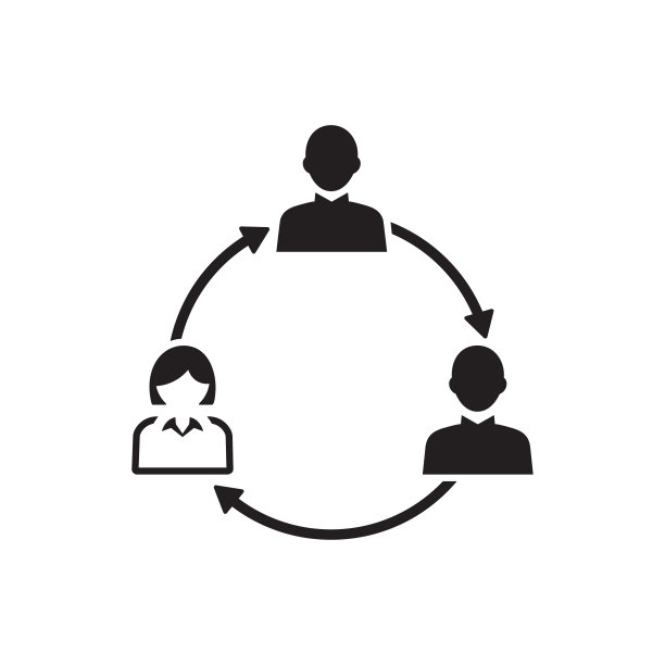 沟通团队图标黑色矢量插图图片下载