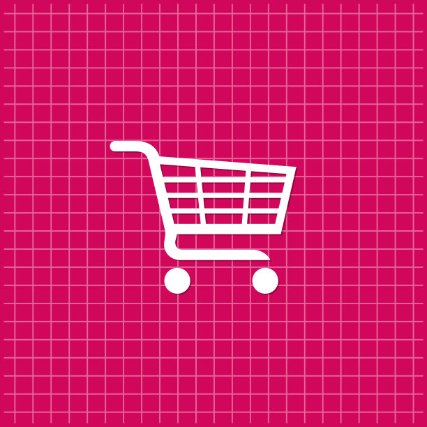 带有购物车图标的红色横幅图片下载