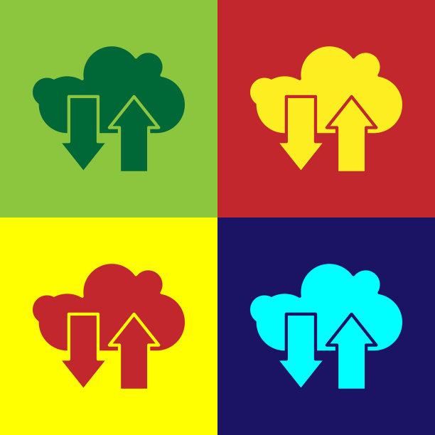 流行艺术云下载和上传图标隔离上图片下载