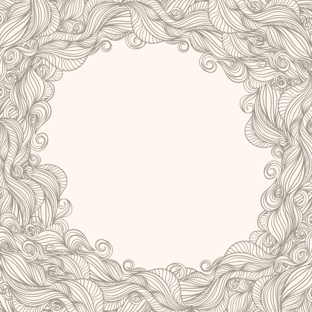 米色波浪边框图片下载