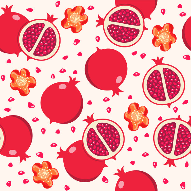 无缝石榴背景图案图片下载