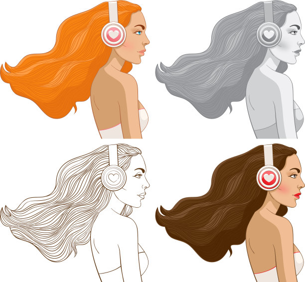 听音乐的女孩图片下载