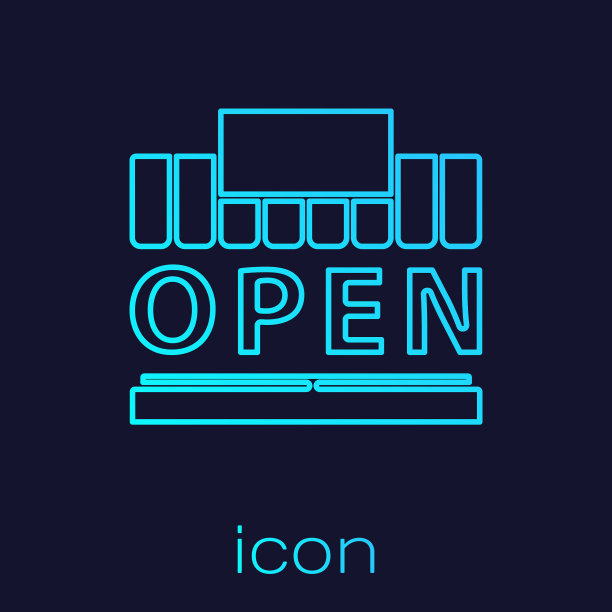 绿松石线购物大楼或市场商店图片下载