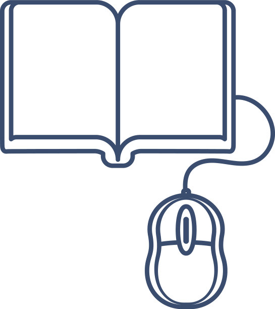 书本和电脑鼠标在线教育图片下载