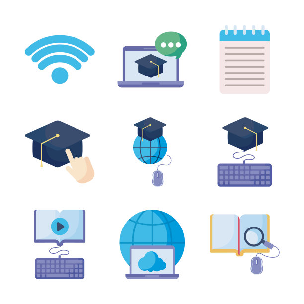 在线教育主题图标合集图片下载