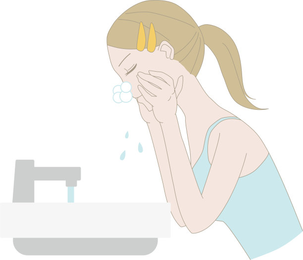 这是一幅女性护理皮肤的插图。图片下载