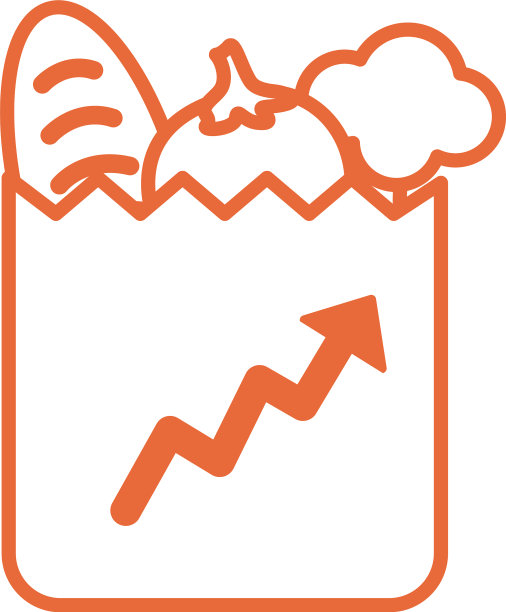 杂货店纸袋与箭头向上的信息图表线图片下载