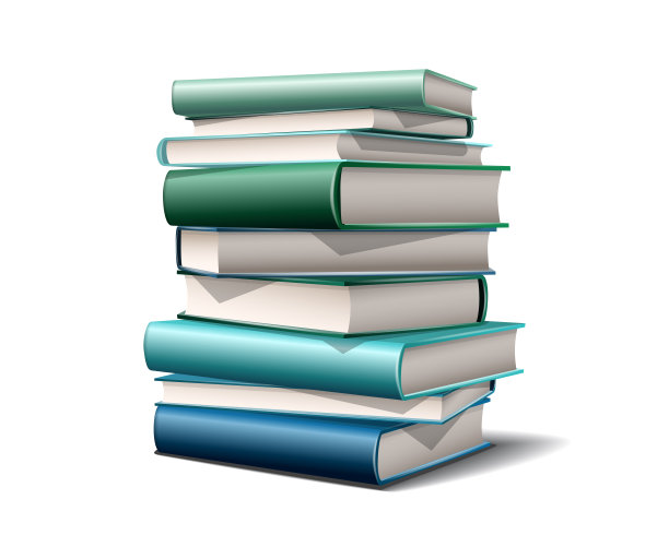 一堆五颜六色的书。各种颜色的书孤立在白色上图片下载