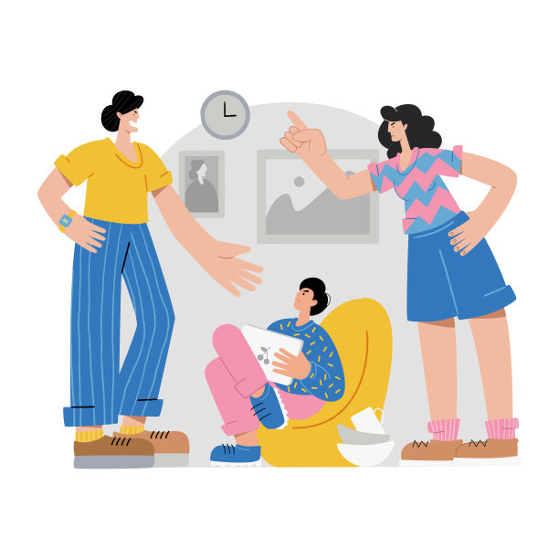 父亲和母亲责骂十几岁的男孩，与父母发生冲突。一个十几岁的男孩忽视了他的父母。父母与青少年之间的争吵。图片下载