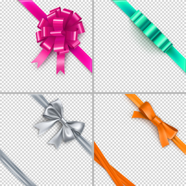 彩色礼品蝴蝶结从缎带图片下载