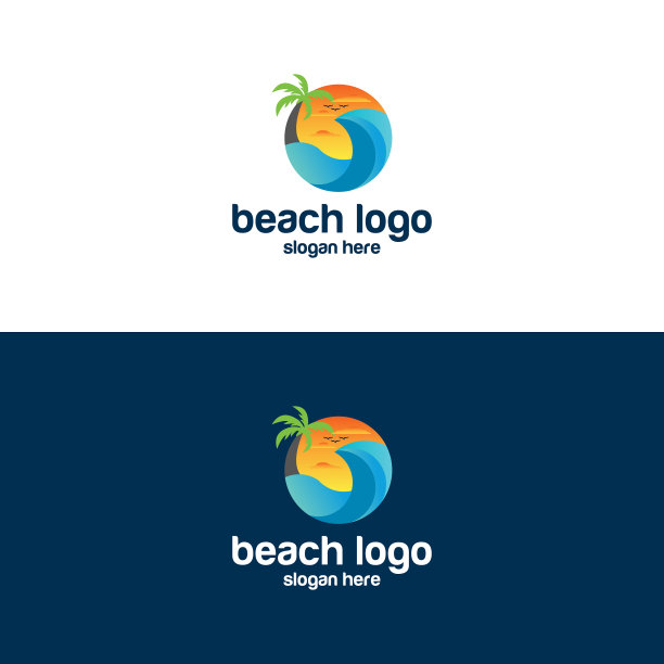 日落和海滩标志图片下载