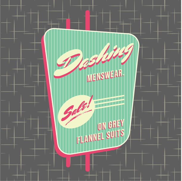 50年代店面风格的标志设计图片下载