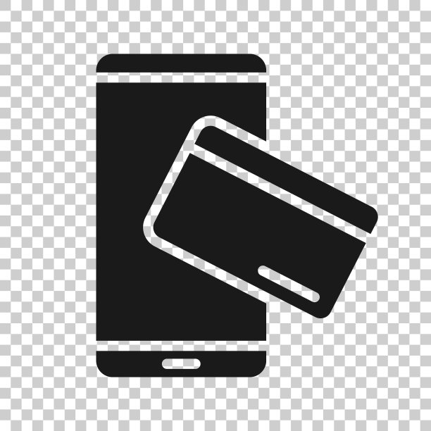 扁平风格的智能手机支付NFC信用卡图标图片下载
