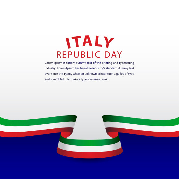 快乐意大利共和国日庆祝矢量模板设计插图图片下载