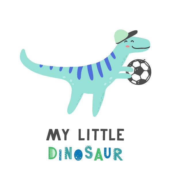 可爱的恐龙手绘风格的儿童设计图片下载