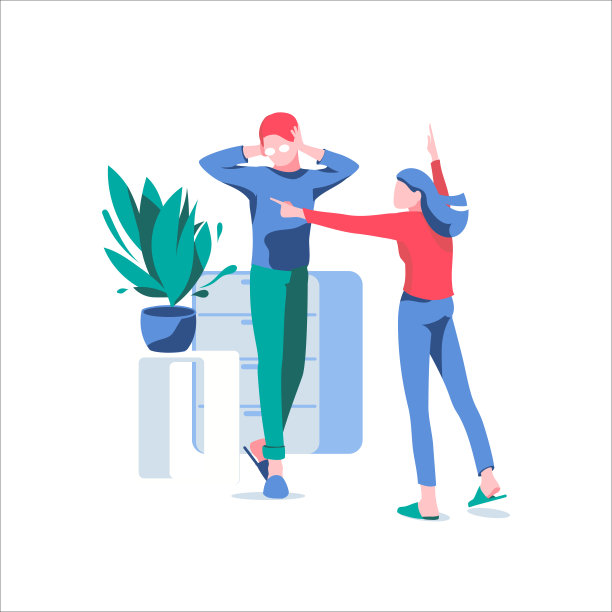 夫妻在家里吵架。图片下载