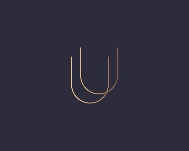 抽象渐变线性字母U标志图标设计现代简约风格插图。Premium字母表、矢量线、会徽、符号、符号、标记、标识类型图片下载