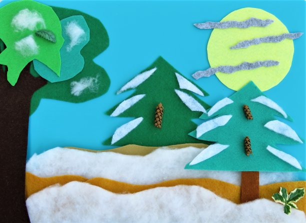 冬季森林场景;纺织工艺，复制空间图片下载