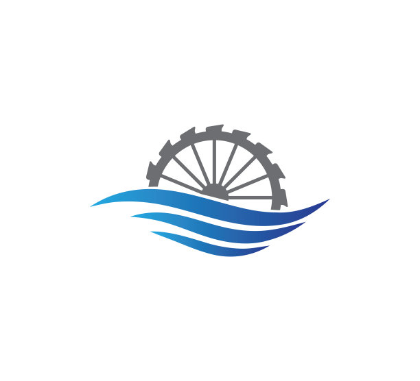 水磨小溪河流矢量图标设计说明模板图片下载