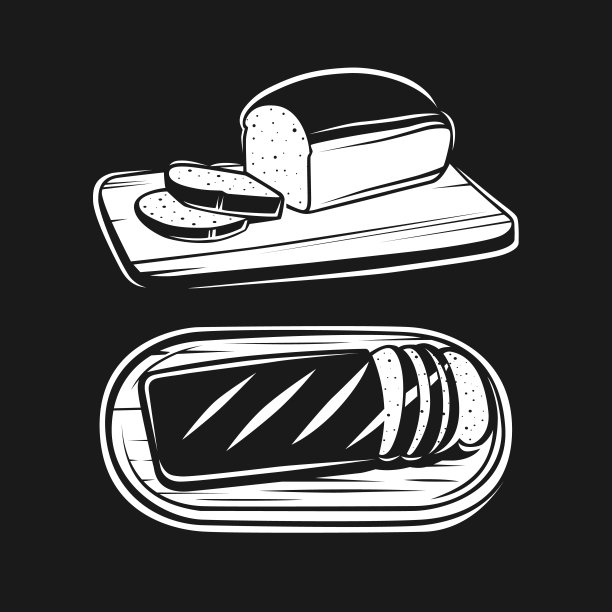 在木板上切面包。图片下载