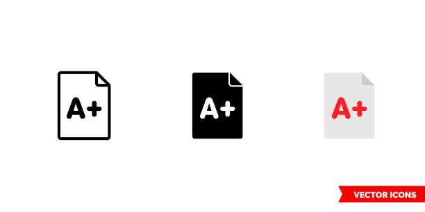测试图标有三种类型:彩色、黑白、轮廓。孤立向量符号符号图片下载
