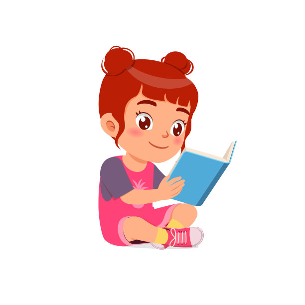 快乐可爱的小男孩女孩读书学习故事书学校图片下载