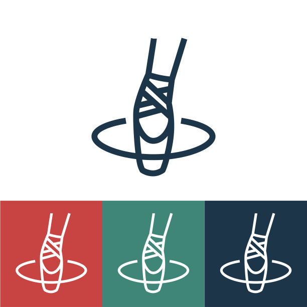 带有芭蕾舞的线性矢量图标图片下载