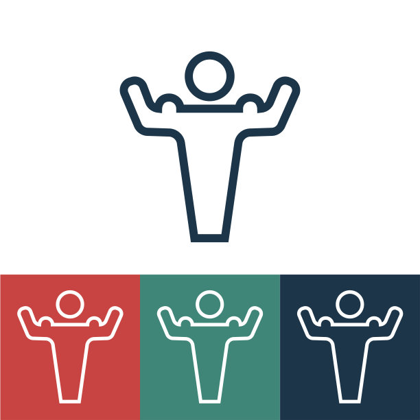 线性矢量图标显示力量图片下载