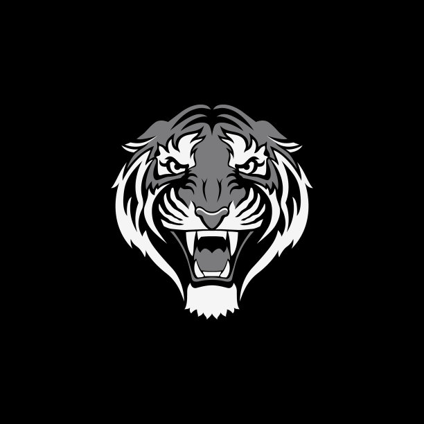 老虎面具标志动物图片下载