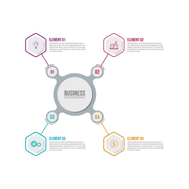 梯度商业信息图模板图片下载