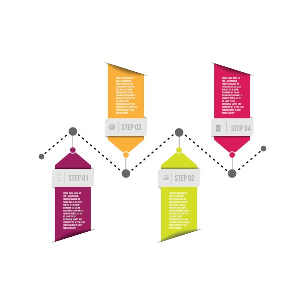 4 .步骤信息图设计模板创意概念图片下载