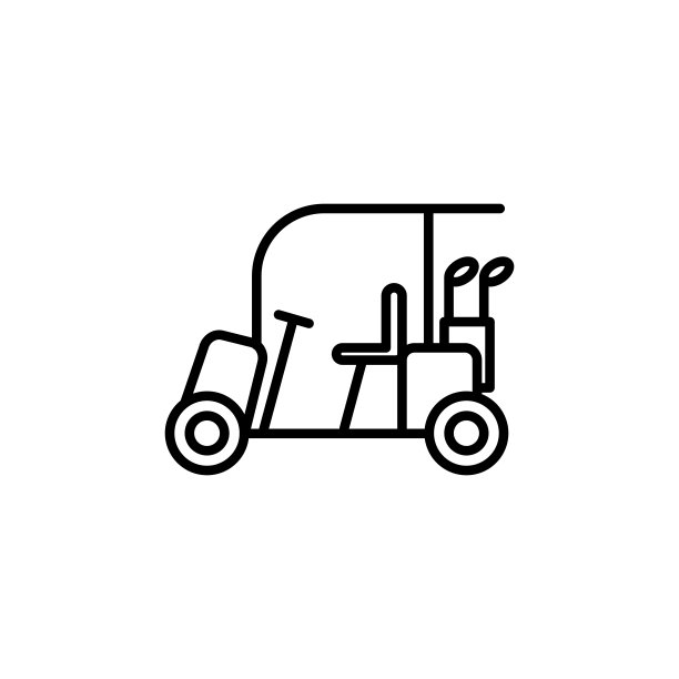 高尔夫球车图标插画设计图片下载