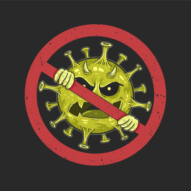 阻止冠状病毒标志标志医疗警告图片下载