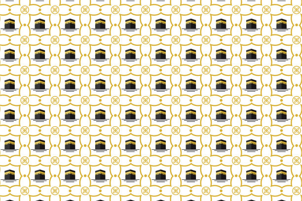 伊斯兰背景和阿拉伯模式的克尔白图片下载