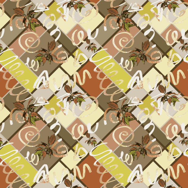 一品红上几何抽象背景，图案无缝衔接。图片下载