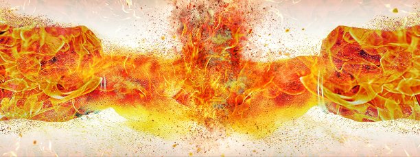 火焰拳和火焰拳的碰撞图片下载