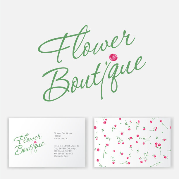 花卉精品店标志婚礼无缝图案图片下载