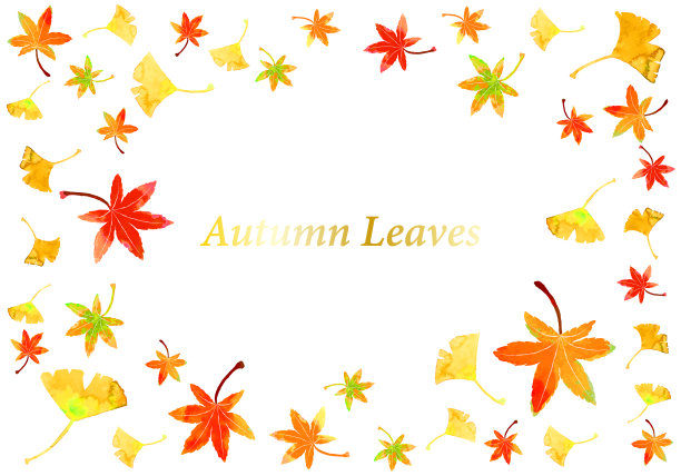 水彩秋叶框图片下载