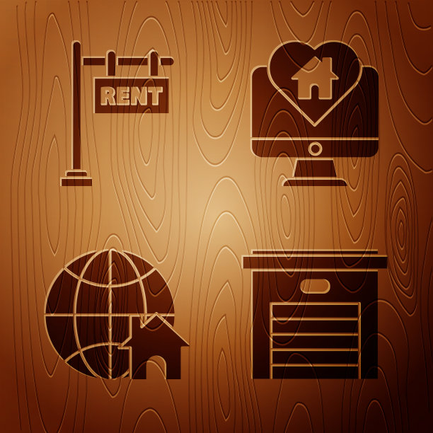 设置车库悬挂标志与文本租赁地球仪图片下载